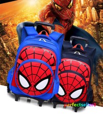 Spider-Man Kids Trolley School Bag Large Capacity Climb Stairs Backpack Present