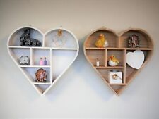 Wooden Heart Hanging Shelf Unique Home Wall Mounted Display Unit shabby chic