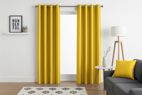 Faux silk curtains eyelet - eyelet,