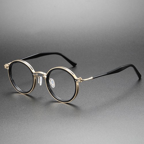Retro black gold round - black,