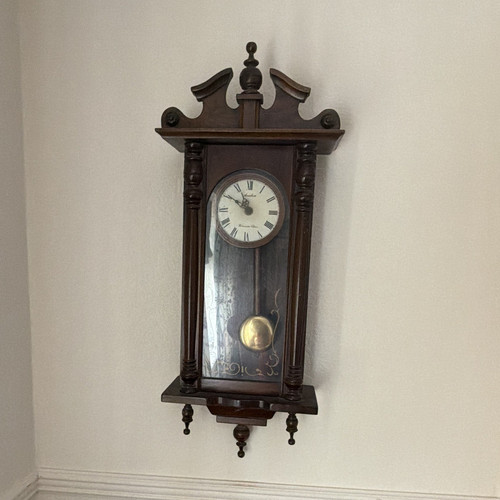 Wooden rectangular wall clock - wall,