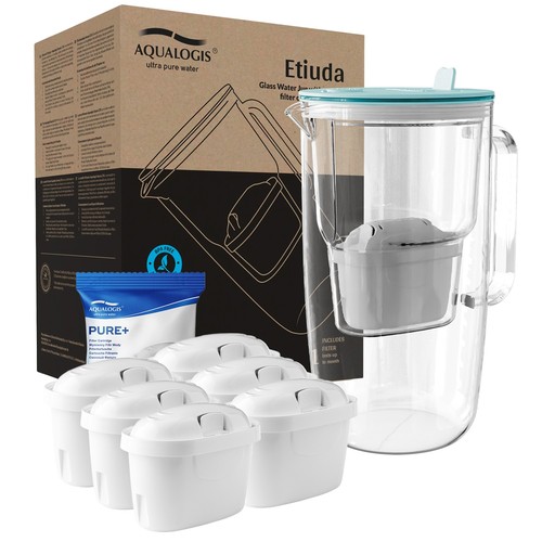 Glass water filter jug - water,