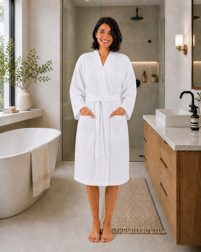 Women waffle bath robe - bath,