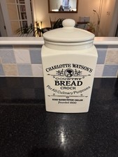 CHARLOTTE WATSON’S Cream Country Pottery Large Ceramic BREAD Crock Bin