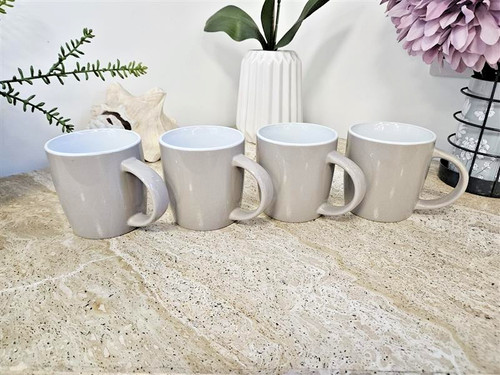 Banded stoneware mug putty - banded,