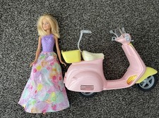 Barbie Pale Pink Moped Scooter dreamtopia sweetville carriage doll Bundle