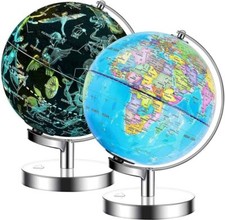 Exerz Illuminated World Globe 2 in 1 LED Light Up Globe Constellation Dia 23CM