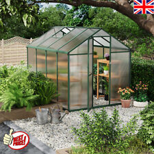 4x6/6x6/8x6/10x6FT Polycarbonate Greenhouse Plant Grow Galvanized Aluminium UK