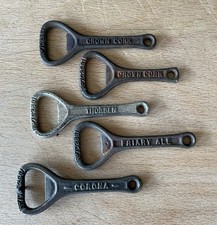 5 CROWN CORK BOTTLE TOP OPENERS Inc, THORBEN, FRIARY ALE & CORONA