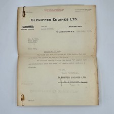 1946 Gleniffer Engines Letter & Model H Timing Diagram Glasgow Marine Diesel