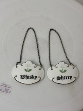 VINTAGE CAVENDISH FINE BONE CHINA SHERRY & WHISKEY DECANTER LABELS ENGLAND