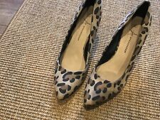 Ladies High Heel Shoes Beige Animal Print Size 8 Atmosphere suede