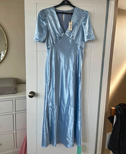 Oasis blue satin midi dress - oasis,
