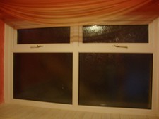 White UPVC Double Glazed Bathroom Toilet Ensuite Obscure Pelerine Glass Window