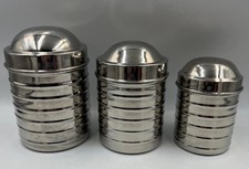 3x Stainless Steel Canisters