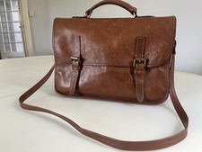 Mulberry Briefcase Unisex Luggage Bag Brown Leather Stunning Vintage