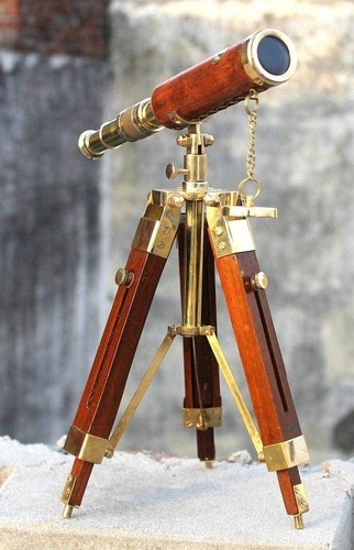 Explorer style brass telescope - brass,