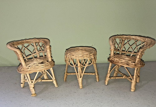 Vintage wicker dolls - wicker, house