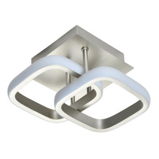 Contemporary Compact Double Head 40w LED Ceiling Light Fitting in Brushed Nic...