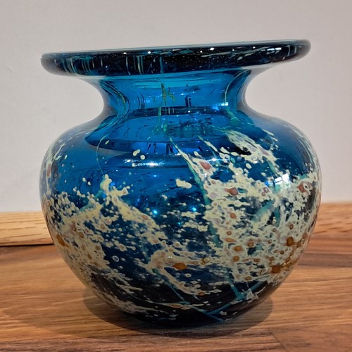 Mdina glass vase - blue, &