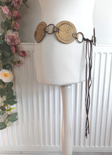 Womens Brown Floral Leather