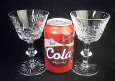 Pair of Edinburgh Crystal STAR OF EDINBURGH Liquor Cocktail Glasses 5"h (signed)