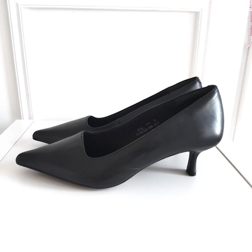 Real leather black pointed - real,