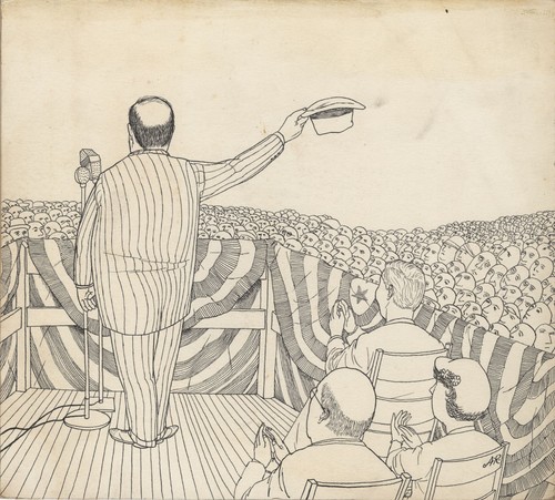 Vintage politician speaking - speaking, at