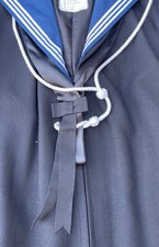 Royal Navy Surplus Issue Class 2 Blue Jumper Sailors Midi, Satin Scarf & Cord