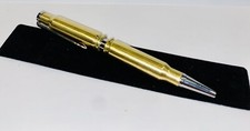 Handmade .308 Bullet Twist Pen Made From Genuine Rifle Brass - Silver