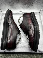 PRADA Wingtip Brogues Sneakers Men 9 Leather Lace Up Dress Shoes Platform