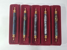 Vintage 5  Brass Mezuzah Cases