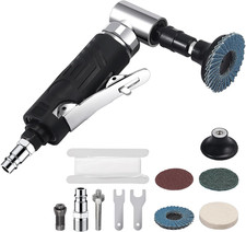 Roloc Pneumatic Angle Grinder 1/4" 90Psi (6.35 Bar) 20,000 RPM with 4 Different 