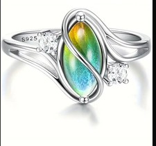 925 Sterling Silver Colour Changing Mood Fashion Ring 
