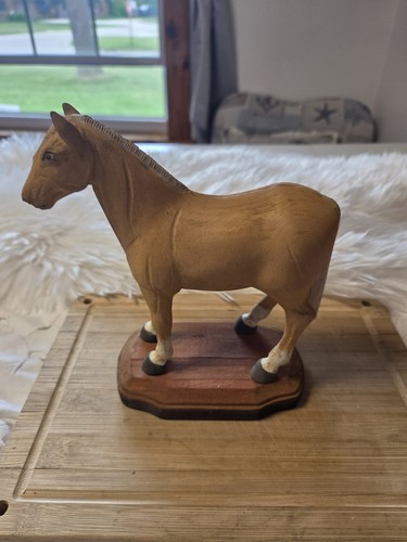 Vtg hand carved horse - ,