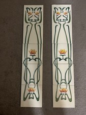 Reproduction Fireplace Tiles - Art Nouveau floral design
