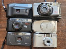 Job Lot Of 6 Faulty 35mm Compact Cameras Canon Fujifilm Pentax