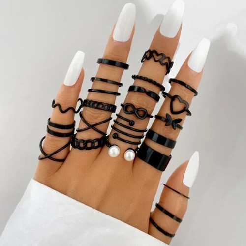 Woman rings set - rings, black