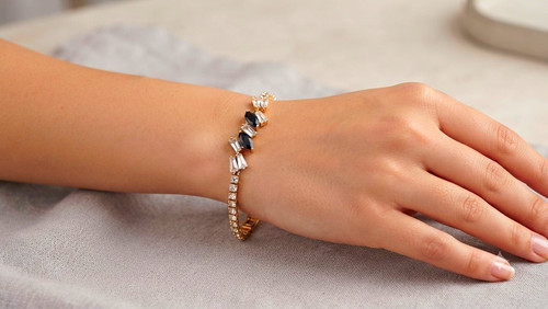Most viral gold tone tennis - gold,