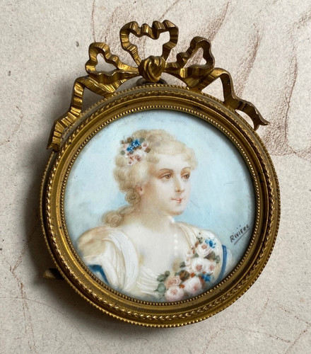 19th century painted miniature - 19th,