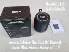 Acoustic Solutions Mini Blast 360 Bluetooth Speaker Black Wireless Waterproof