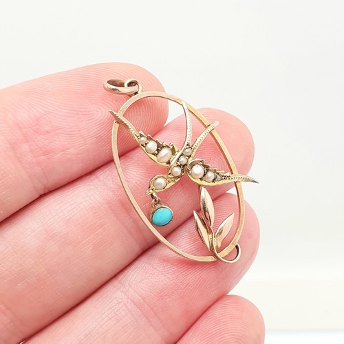 Antique 9ct gold bird - 9ct,