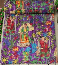 Indian Purple Floral Kantha