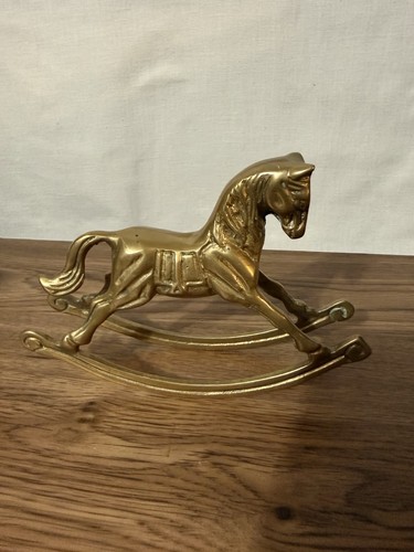 Vintage brass rocking horse