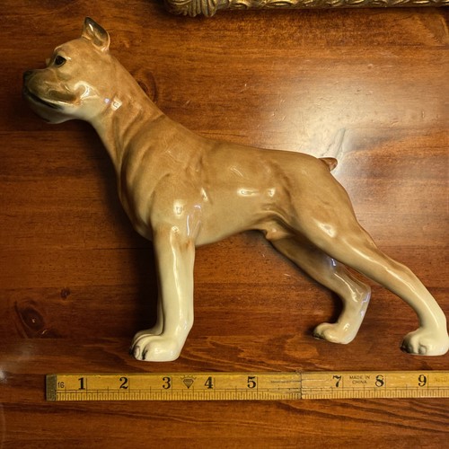 Vintage boxer dog figurine tan - boxer,