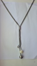 Silvertone lariatnecklace - silvertone,