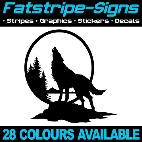 Lone howling wolf stickers - howling,