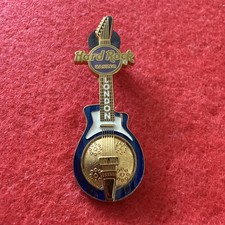Hard Rock Cafe -London Casino. Blue & Gold 3D Dobro Resonator Guitar Pin. LE 300