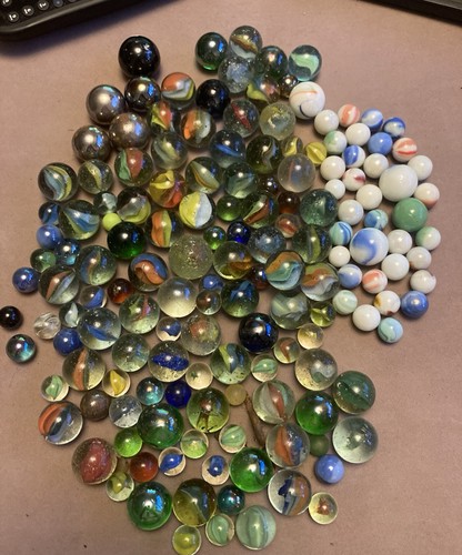 Vintage glass marbles and - vintage,
