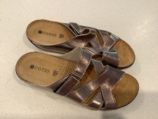 Pavers size 7 rose gold strappy adjustable sandals flats